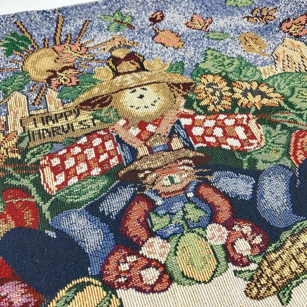 Vintage Tapestry Cotton Happy Harvest Placemats - Set Of 6